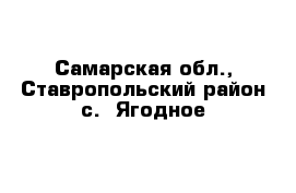 Самарская обл., Ставропольский район с.  Ягодное